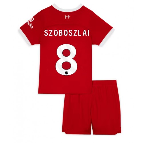 Fotballdrakt Barn Liverpool Szoboszlai Dominik #8 Hjemmedraktsett 2023-24 Kortermet (+ Korte bukser)